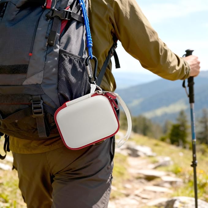 ANKHOH Digital Camera Case for Polaroid Go Generation 2 Gen 2/9035/9071/9070 Instant Mini Camera, Instax Film Cameras Storage with Mesh Pocket for Photo, Stickers (Box Only) (WhIte-red)