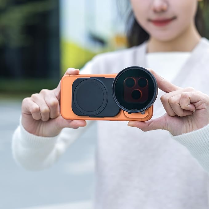67mm Universal Magnetic Lens Filter Mount Adapter for iPhone Air 17 16 Pro Max Plus, iPhone Lens Filter Attachment with 1/4" Screw & Cold Shoe for Vlogging Live Streaming Video Recording (No Filter)