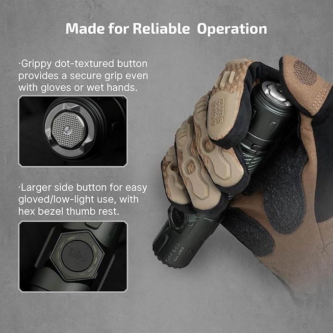 OLIGHT Warrior Ultra 2500 Lumens Tactical Flashlight, Compact Dual Switches Rechargeable Bright Light with Proximity Sensor, Suitable for Emergency, Outdoor, Searching (Stealth Grey)