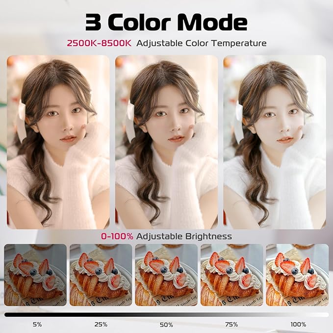 ULANZI Magnetic Selfie Light White, LED Fill Light Compatible with Magsafe, LED Selfie Ring Light Included Sticky Ring for Phones, for Selfies/Photography/TikTok/Zoom Calls/Video Conference Color