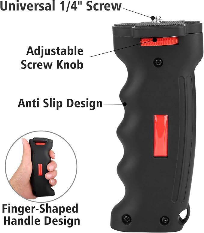 Camera Handle Grip,1/4" Camera Handheld Stabilizer with Wrist Strap,Chromlives Handle Grip Support Mount for DSLR Camcorder Smartphone Action Cameras Led Video Light