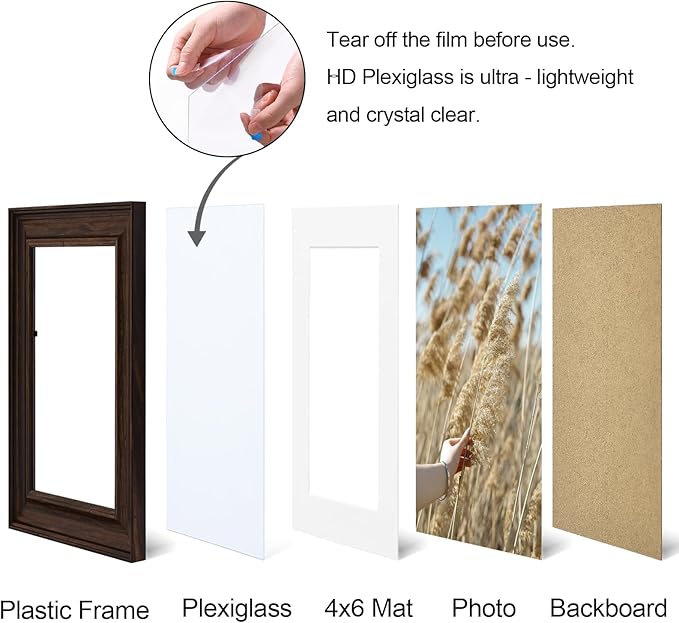 Vittanly 5x7 Picture Frames Set of 2, Ornate Vintage Photo Frame for Wall or Tabletop, Display 4x6 Pictures with Mat or 5x7 without Mat, Rustic Brown