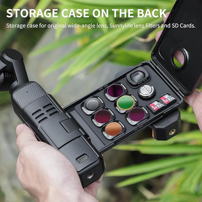 CAPART Phone Holder Mount for DJI OSMO Pocket 3, Expansion Adapter with Cold Shoe Compatible Tripod Selfie Stick Microphone Fill Light