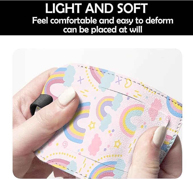 2 Pack Luggage Tag Suitcase Tags PU Leather Identifiers Privacy Cover Luggage Tags Aesthetic Cute Travel Bag Labels for Women Girls Men-Rainbow