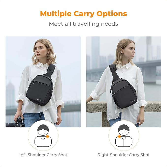 K&F CONCEPT Small Camera Bag for Photographer, Camera Sling Crossbody bag for DSLR/SLR/Mirrorless Camera, Compact Camera Case for Men and Women, Black