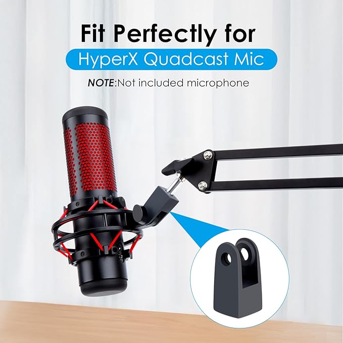 YOUSHARES HyperX Quadcast Mount Adapter for HyperX Quadcast s Mic - The HyperX Quadcast Boom Arm Replacement Adapter Get The Reliable Support and Allowing for More Diverse Content Creation Scenarios