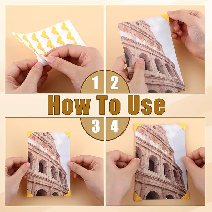360 Pcs Photo Corners Self Adhesive Photo Mounting Corner Stickers Photo Mounting Corners Multicolored Picture Corners for Scrapbooks Album Journal Memory Book (Multicolor)
