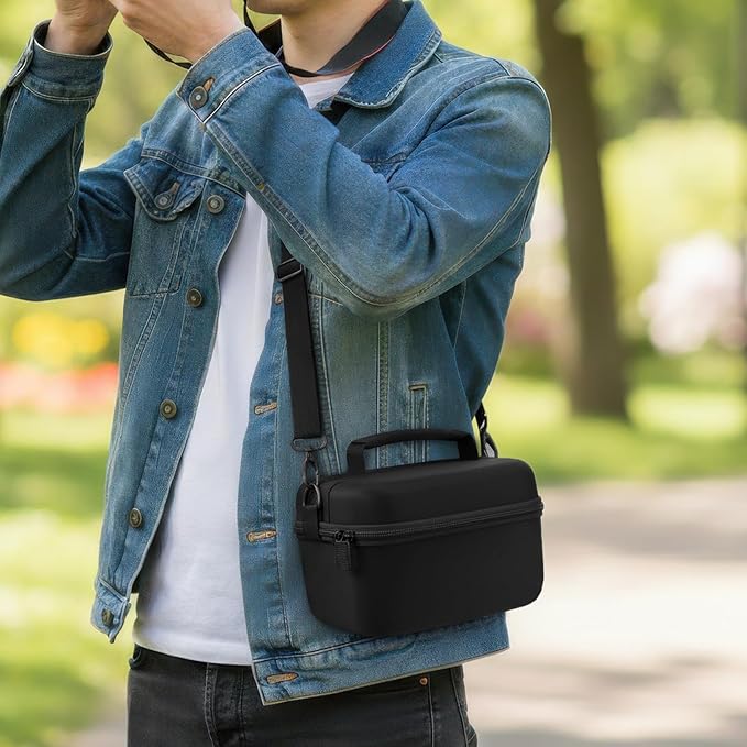 Large 4K Vlogging Camera Case for Duluvulu, for Lecnippy, for VJIANGER, for Zostuic, for ROQIOO & More -Shockproof Storage for Cameras & Accessories - Ideal for Travel & Outdoor - Jet Black