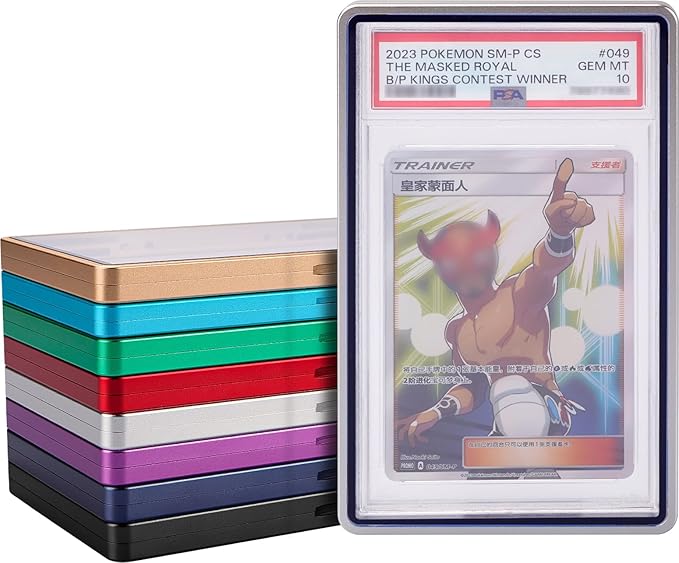 PSA Slab Bumper Case, Metal Graded Cards Slab Magnetic Protector for 35pt PSA/CGC/CCIC Graded Cards|Scratch Resistant | Stackable | UV Resistant | Silver