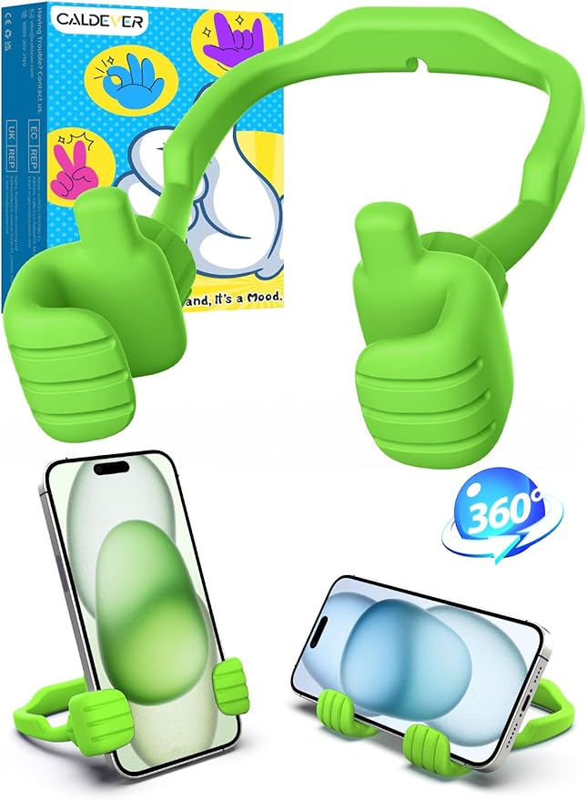 Easter Basket Stuffers Essentials for Teens Girls Boys Kids Cell Phone Stand: Upgrade Adjustable Thumbs Up Lazy Phone Holder for Desk Fun Birthday Eatser Gifts for Boys Girls Adults Grandma Husband