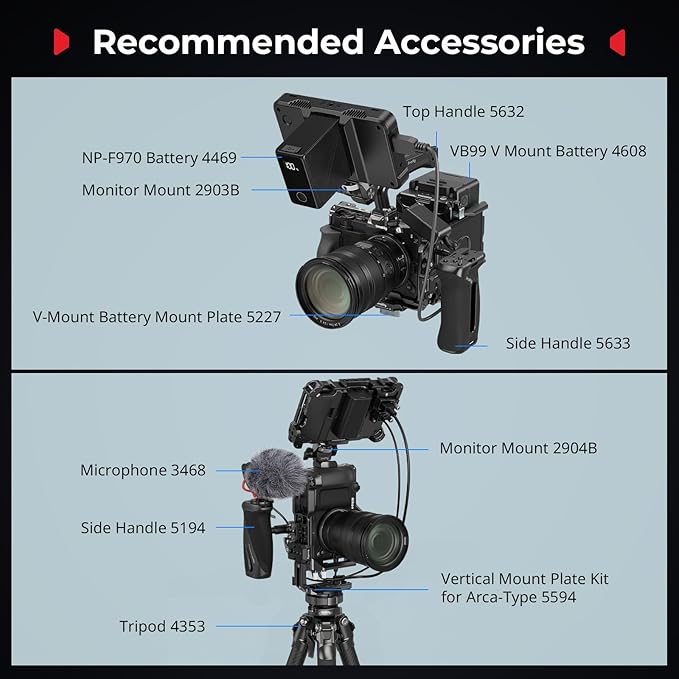 SmallRig Camera Cage for Nikon ZR with Silicone Grip and Cable Clamp for HDMI, Aluminum Alloy Full Camera Cage with Cold Shoe, Anti-Twist Design, Built-in Quick-Release Plate for Arca -5467