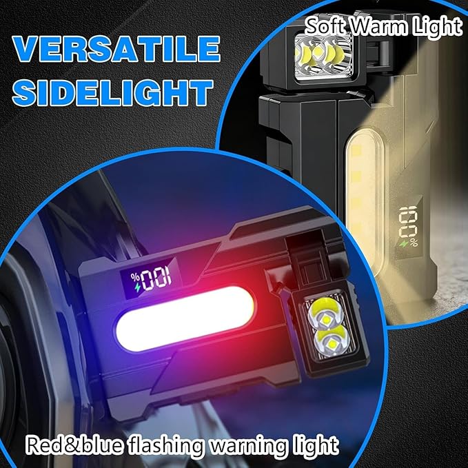 G5 Rechargeable EDC Flashlight, Powerful 500 Lumens Super Bright Small Mini Flashlights with Clip, 1500mAh Portable Flat Pocket Magnetic Keychain Flashlights for Outdoor Camping Emergencies