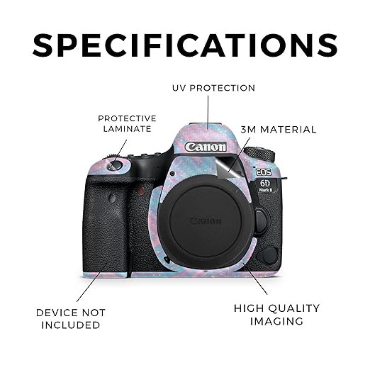 Carbon Fiber Camera Skin Compatible with Canon EOS 6D Mark II Camera (2017) - Cotton Candy Swirl - Premium 3M Vinyl Protective Wrap Decal Cover - Easy to Apply | Crafted in The USA by MightySkins