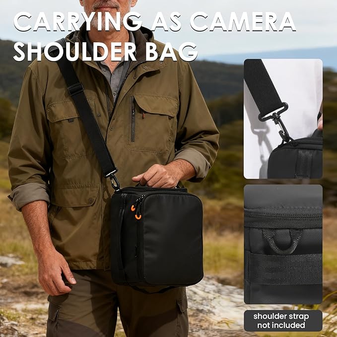 TARION Protective Camera Insert Bag - Quick Access DSLR Inner Case Organizer - Fits 1 Camera 5 Lenses - Full Opening Back Design Padded Insert ShellCore S