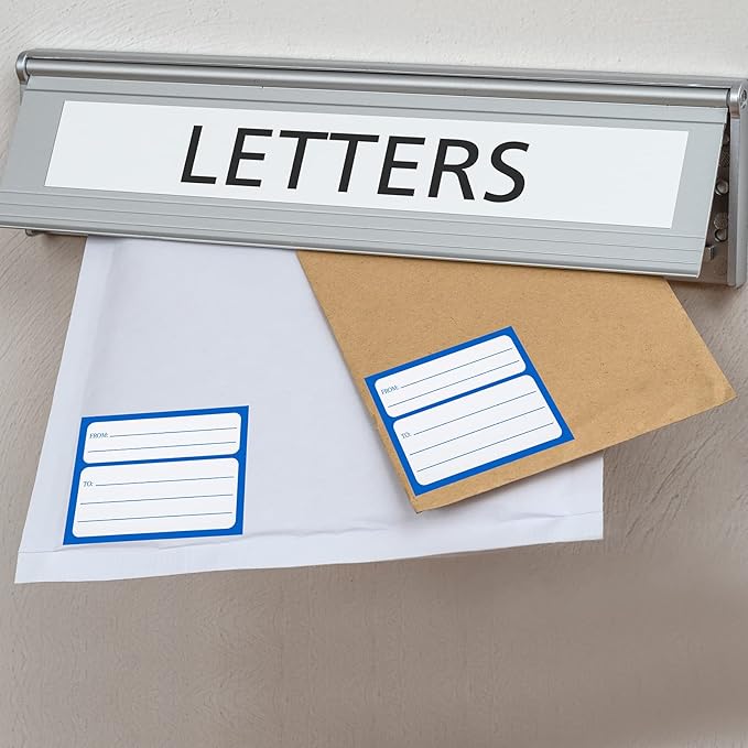250 Pieces 3 x 4 Inch from/to Address Mailing Labels Self Adhesive Mailing Labels Stickers Return Postage Address for Package School, Home, Office (Blue)