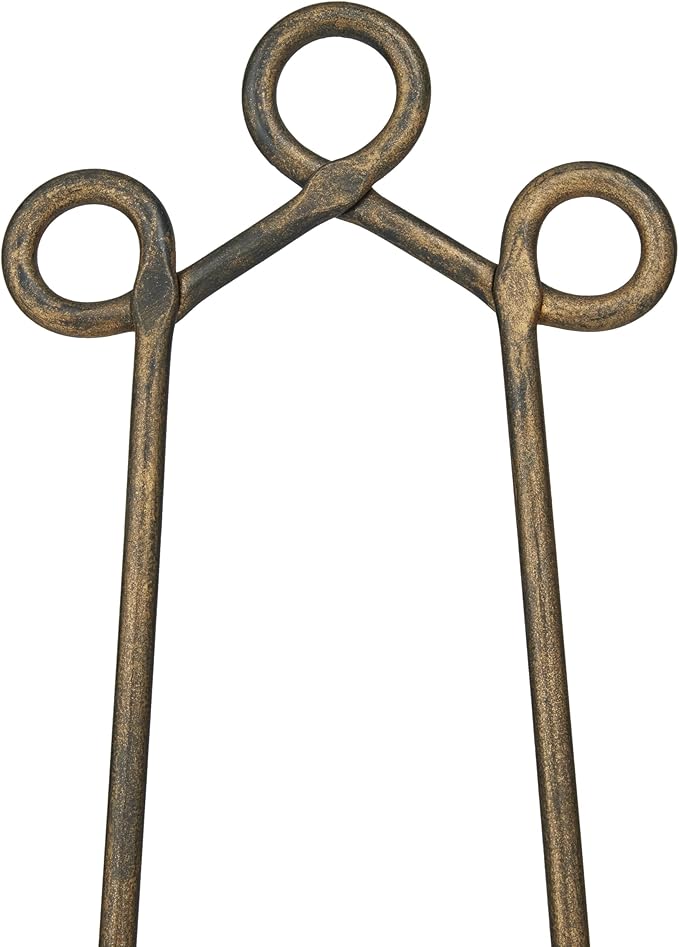 Deco 79 Metal Display Easel Scroll Tabletop Easel, Display Stand 7" x 10" x 16", Gold