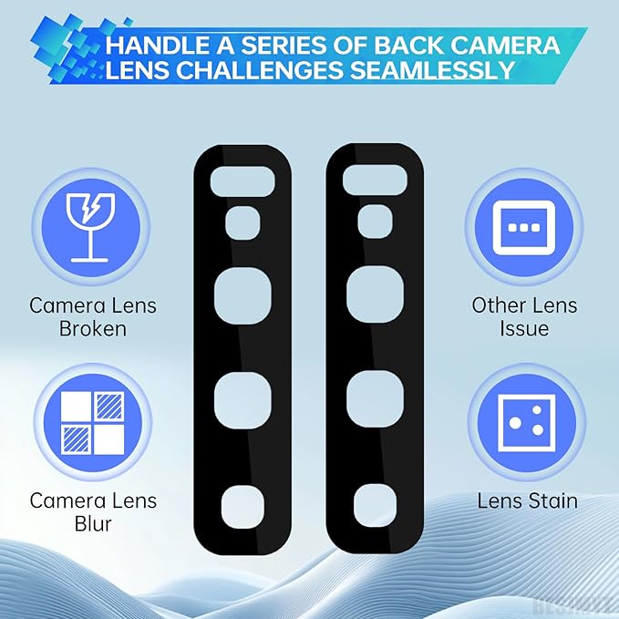 2 Pack Rear Camera Lens Replacement for Samsung Galaxy S10 Plus Adhesive Back Camera Glass Lens with Full Fix Tool Repair Kit Tweezers Dust Cloth for S10 Plus SM-G975U SM-G975U1