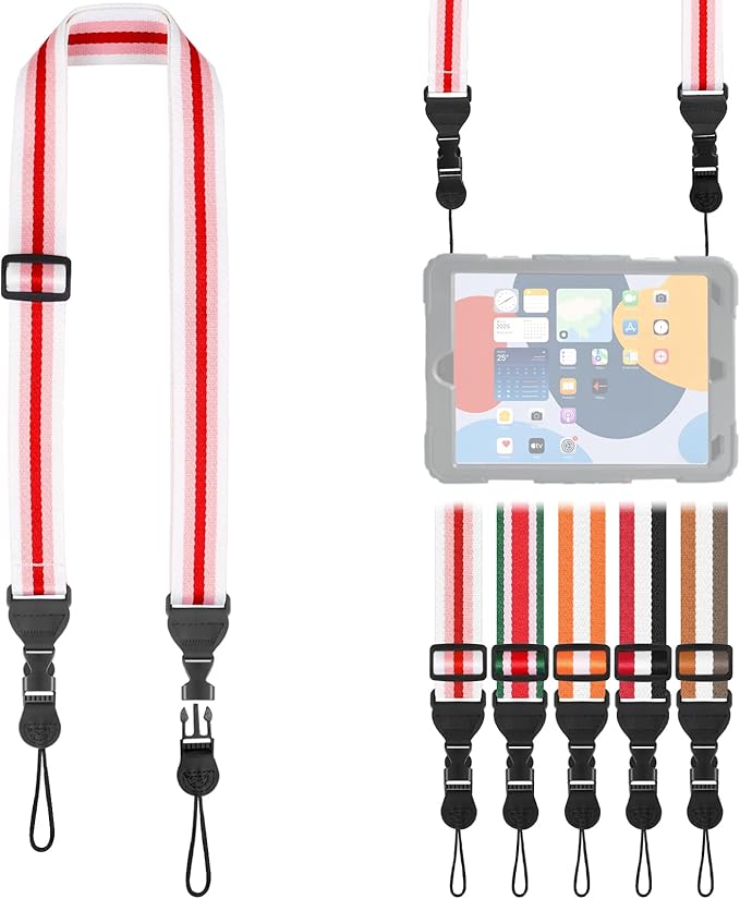 Adjustable Shoulder Strap, Comfortable for Camera Neck Lanyard iPad Strap iPad Strap for iPad, Camera, Binocular, Crossbody, Tablet, Laptop, Binocular, Luggage Bag(Red, Pink & White A32)