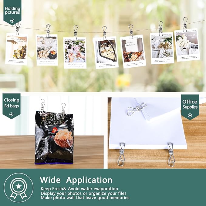Clothespins 20PCS - Picture & Food Clips, Hanging Clothes & Photo Clips (Small Size)