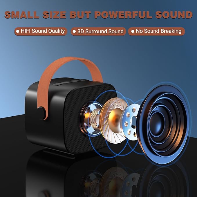 Karaoke Machine for Kids, 2026 Top Valentine's Birthday Gifts for 4, 5, 6, 7, 8, 9, 10, 12+Years Old Girls Boys Grandkids, Portable Bluetooth Speaker with 2 Wireless Microphones Party (Black)