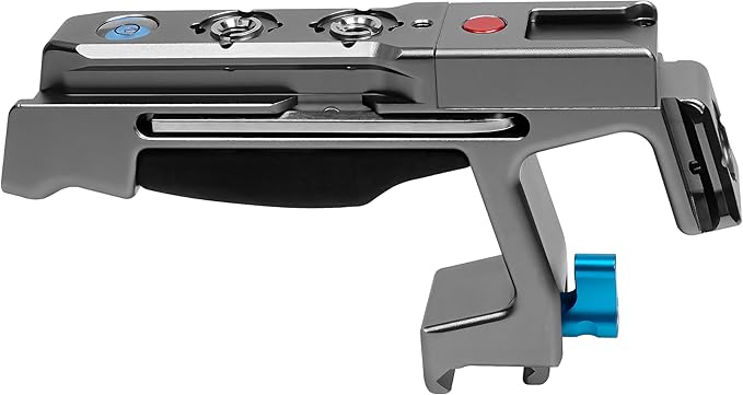 KONDOR BLUE | Talon XL Top Handle with Trigger REC for Cameras | NATO Rail, Arri mounts, Cold Shoes, Remote Start/Stop REC Button, Molded Rubber Grip, & Bubble Level | Space Gray