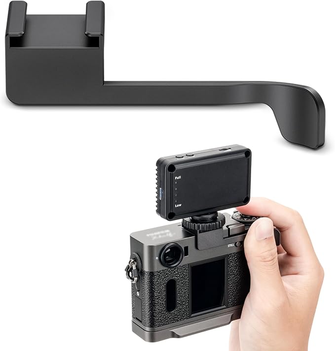 X Half Thumb Grip, Metal Aluminum Alloy Thumb Up Grip for Fujifilm Fuji X Half Camera with Built-in Cold Shoe Mount, Hot Shoe Thumb Rest Support Holder Not Affect The Use of XHalf Camera Dial-Dgray