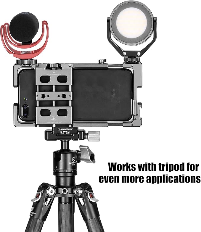 PCR-01 Smartphone Cage Universal Phone Video Rig Kit with Handle, Phone Stabilizer for Video Recording Cell Phone Filming Accessories