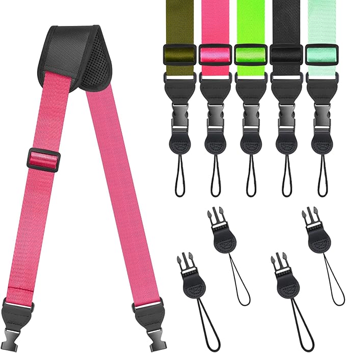 Universal Shoulder Strap, Sandwich Mesh Padded Neck Lanyard, Replacement Comfortable Bag Strap for Camera, Cellphone Tablet,iPad, Laptop, Luggage Bag, Binocular(Fuchsia)
