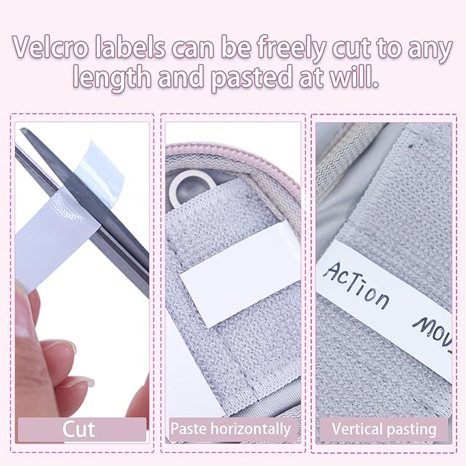 VNEIRY 12-Slot USB Drive Organizer w/Velcro Labels & Quick-Dry Marker - Peel & Stick Anywhere! Secure Case for Thumb/Jump Drives | Fits Most USB Sticks | 12-Capacity |Pink