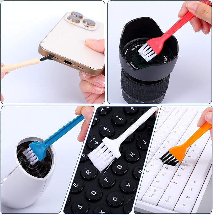 25 Pcs Mini Keyboard Cleaning Brushes Kit Electronic Dust Clean Brush Small Anti Static Cleaning Brush with PP Handle for Computer Keyboard Motherboard Camera Small Space