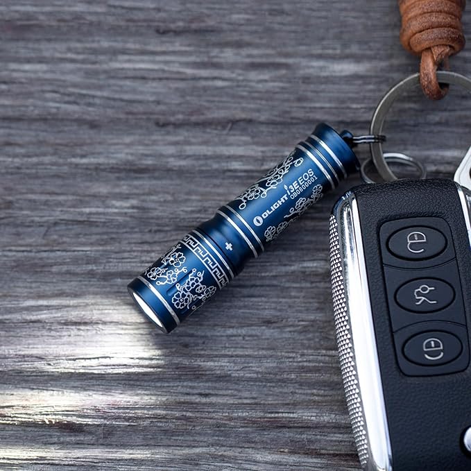 OLIGHT i3E EOS PMMA TIR Lens AAA EDC Flashlight 90 Lumens Compact Keychain Flash Light for Night, Camping (Blue Porcelain)