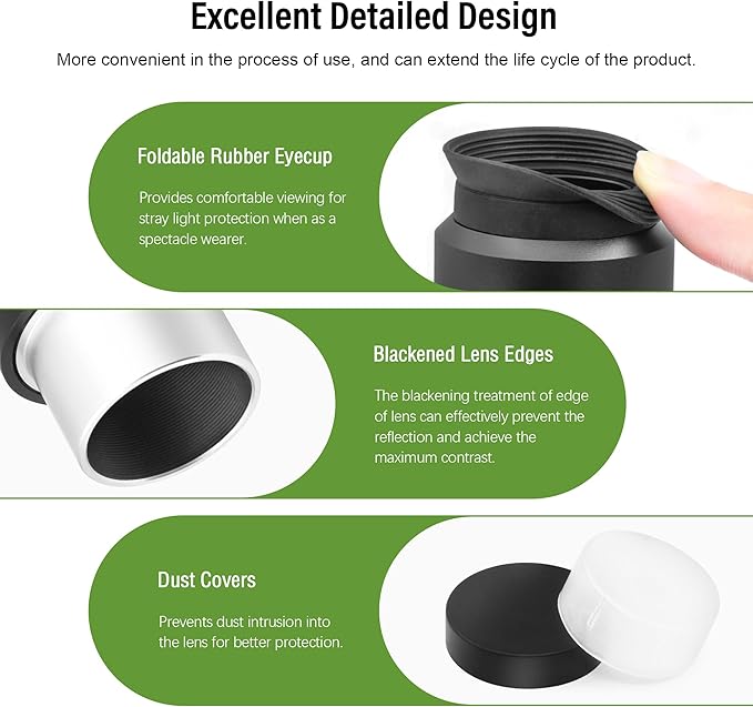 Astromania Telescope Plossl Eyepiece 32mm, 50 Degree Apparent Field of View Plossl Lens with Fully Multi Coated 4-Element, Metal Telescope Accessory for Standard 1.25 Inch Astronomy Filter Thread