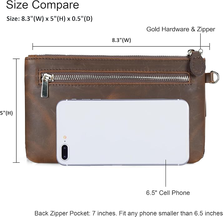 befen Genuine Leather Wristlet Clutch RFID Blocking Bag Cell Phone Wallet Purse Wristlet Wallet Purses and Handbags for Women