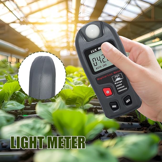 Light Meter - Digital LCD Screen Camera Light Meter, Handheld Par Illuminance Tester, Accurate Measurement Tool, Durable Compact Design | Lights Meters for Photography Grow Plants Lighting