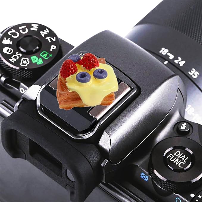 Camera Hot Shoe Cover, Cute Hot Shoe Cap, Hot Shoe Protector Compatible with Sony Fujifilm Fuji Canon Nikon Pentax Leical Panasonic (2pcs Butter Bread)