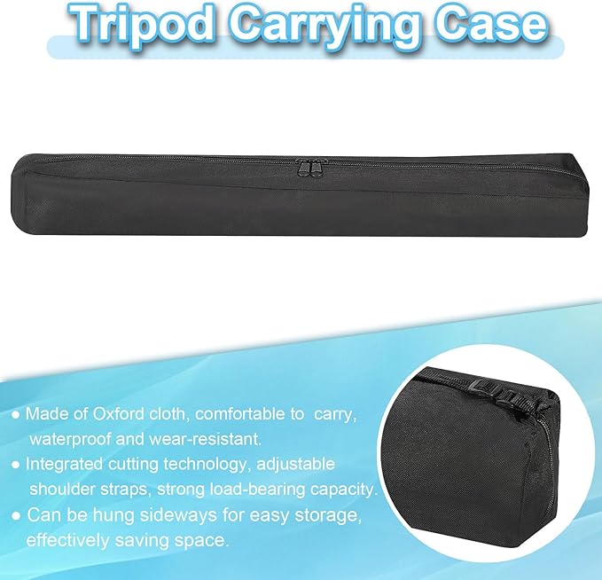 PATIKIL Black Oxford Cloth 49.21"x6.3" Tripod Case with Shoulder Strap and Handles for Photography and Traveling