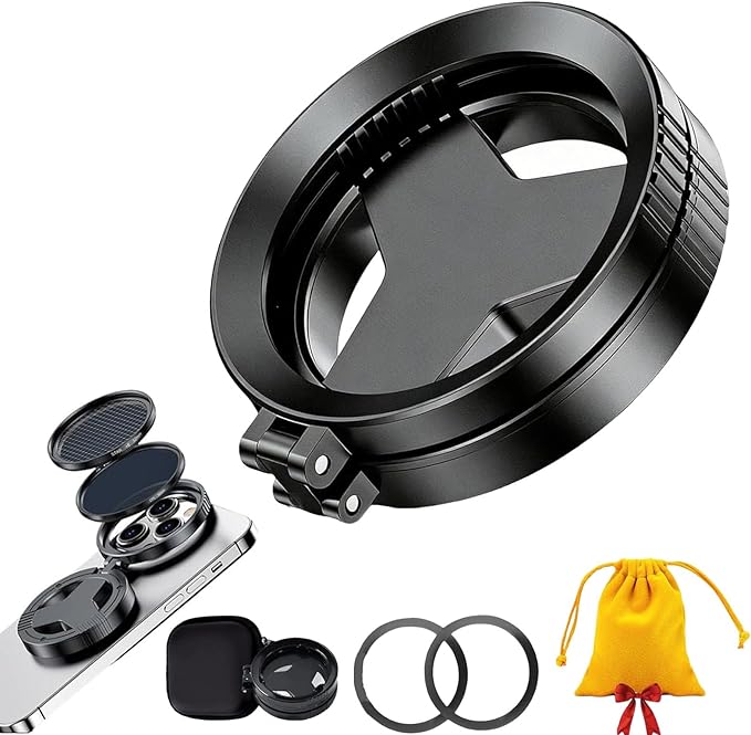 Anti-Glare Magnetic Phone Filter, 2026 Upgraded Flawless Filter, Professional 52mm Polarizing Filter, Reduces Reflections & Enhances Colors for Glass & Product Photography (1 Pc)
