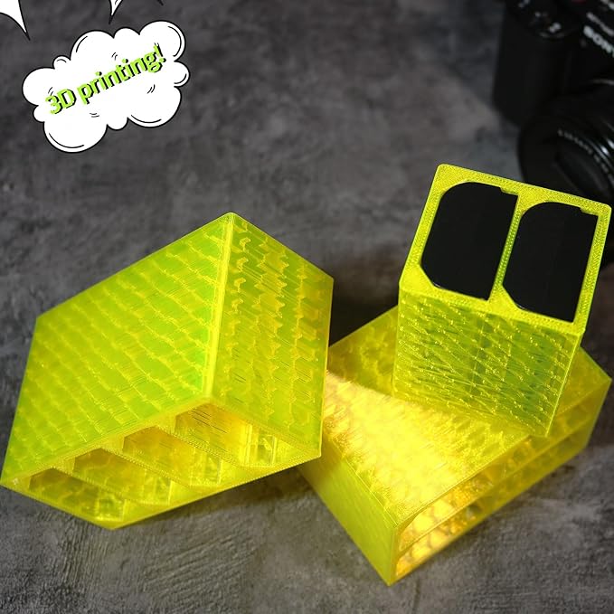 LingoFoto 2PCS Camera Battery Storage Soft Case with 2 Warehouses for Canon LP-E6/LP-E6N/LP-E6NH Camera Battery Protective Pack Case Holder (Yellow,Double warehouse)