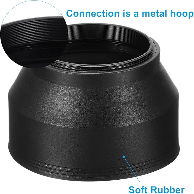 PATIKIL 52mm Camera Lens Hood, Rubber Collapsible Lens Protector Anti-Reflection Blocks Excess Sunlight Enhance Camera Photography for Nikon, for Fujifilm, for Pentax, for Leica