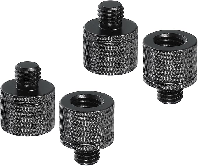 PATIKIL Tripod Screw Adapter 3/8" Female to M8 Male, 4 Pcs Tripod Nut Connectors Camera Mount Screw Camera Double Head Converter for Microphone Holder Magic Arms Accessories, 20 mm