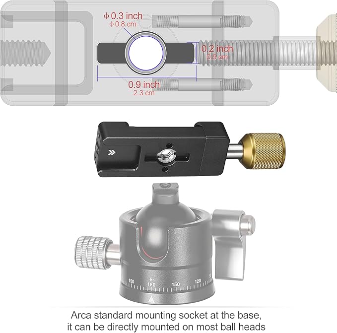Universal Arca Swiss Clamp, Quick Release Plate Clamp, Aluminum Camera Mount Clamp, Adjustable Lever Knob, Arca Tripod Mount Compatible with DSLR Camera Tripod Ball Head Monopod