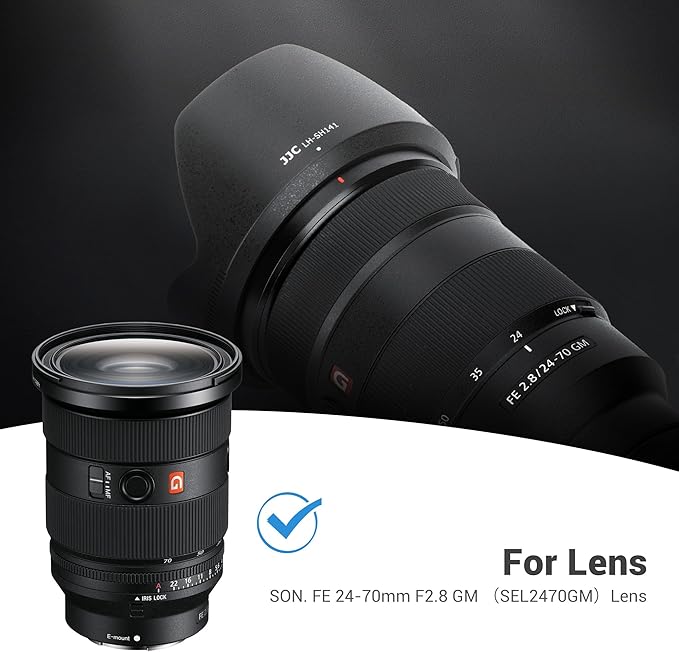 JJC ALC-SH141 Bayonet Reversible Lens Hood Shade for Sony FE 24-70mm F2.8 GM Lens SEL2470GM(Not for Sony 24-70mm F2.8 II or Sigma 24-70mm Lens), Replaces Sony ALC-SH141 Lens Hood