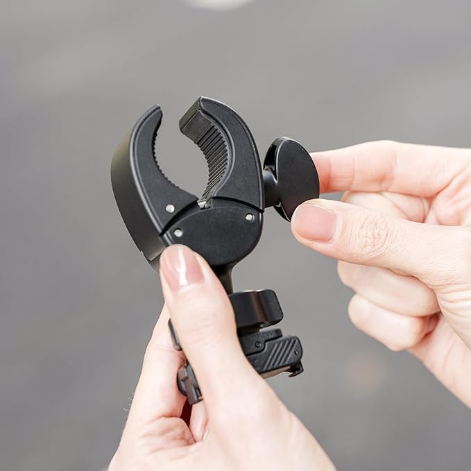 JJC Action 6 Magnetic Bike Pole Mount for DJI Osmo Action 6 & Nano Accessories, with Ball Head, Handlebar Bike Pole Mount Motorcycle Clamp Mount, Lightweight ABS Crab Clamp for Round Pipe Tube Desk