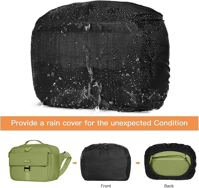 MOSISO Camera Shoulder Bag Case Crossbody Sling Purse, DSLR/SLR/Mirrorless Compact Padded Photography Handbag with Rain Cover Compatible with Canon/Nikon/Sony Cameras and Lenses, Army Green