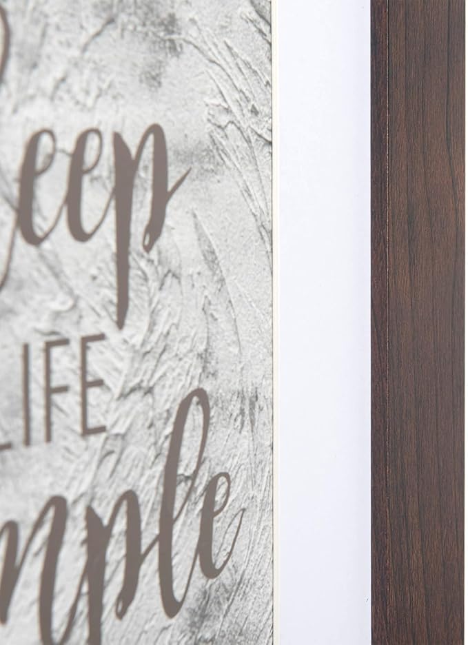 kennethan 2 Pcs Dark Brown Frame Set - 8x10 or 5x7 Picture with Mat or Without Mat on the Wall