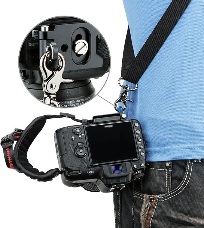 JJC Deluxe Microfiber Camera Hand Strap, Secure Padded Camera Holder Wrist Strap for Canon Nikon Sony Fujifilm Olympus DSLR and Mirrorless, Must Have Photography Accessories for Photographers