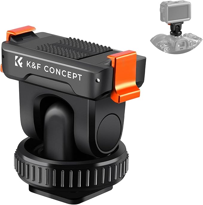 K&F CONCEPT Cold Shoe Action Camera Magnetic Quick Mount Holder, Tripod Mount for DJI Osmo Action 5 Pro Hot Shoe Camera Adapter with 1/4" Screw Hole for Osmo Action 3/4 DSLR Photography Accessories
