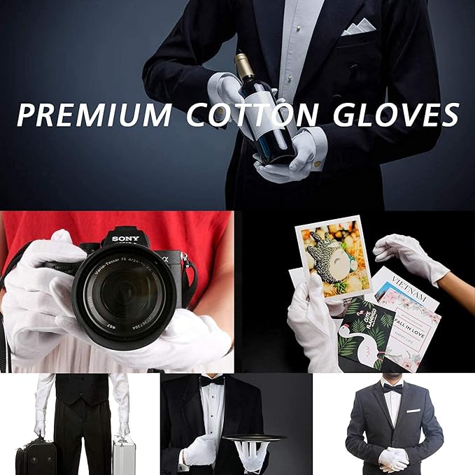 ENPOINT White Gloves Women, 10 Pairs Photo Handling Gloves, Reusable Soft Work Gloves Liners Protective Gloves for Handling Art Film Archival, Coin Jewelry Silver Inspection