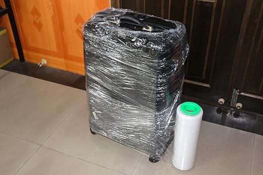 BOMEI PACK 2 Pack 1500ft Industrial Clear Stretch Wrap Film 70 Gauge 15" with 3inch Plastic Rolling Handles for Pallet Wrap, Durable Self-Adhering Packing, Moving, Heavy Duty Shrink Film