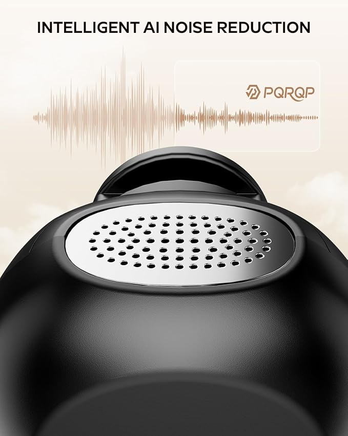 PQRQP Wireless Lavalier Microphone for iPhone/iPad/Android, 164ft Transmission, Mini Microphone with AI Noise Cancellation & Hi-Fi Sound, 24H Charging Case, Mic Ideal for YouTube, Video Recording